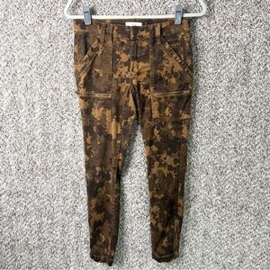 Joie Jeans Women’s 27 Brown Camouflage Zip Ankle Utility Cargo Skinny